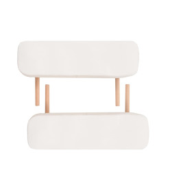 Table de massage pliable et tabouret 10 cm d'épaisseur Blanc