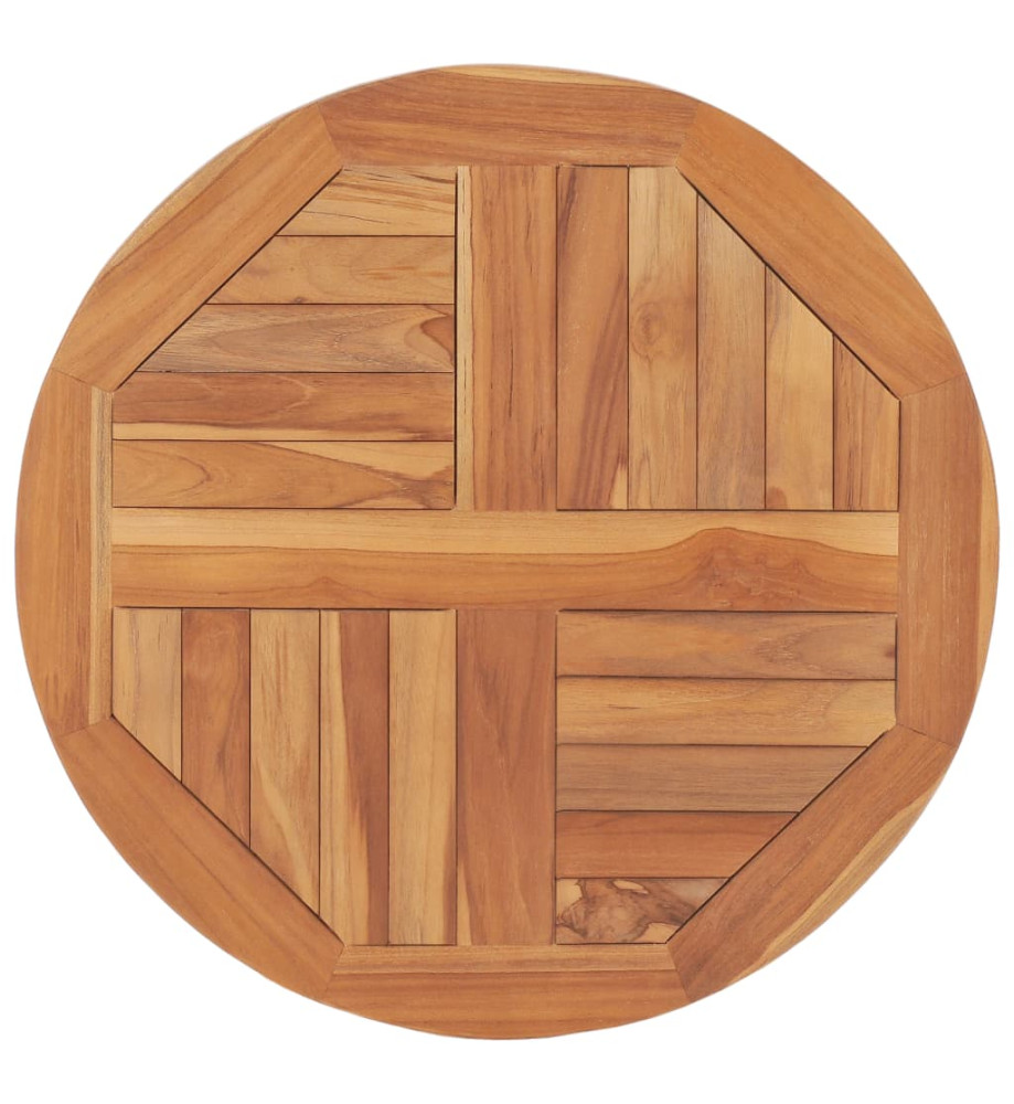 Dessus de table Bois de teck solide Rond 2,5 cm 60 cm