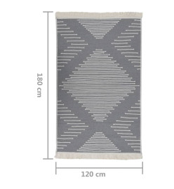 Tapis Gris foncé 120x180 cm Coton