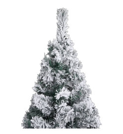 Sapin de Noël mince avec LED boules flocons de neige Vert 120cm