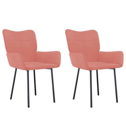 Chaises à manger lot de 2 Rose Velours