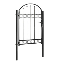 Portail de jardin avec dessus arqué Acier 1 x 1,5 m Noir