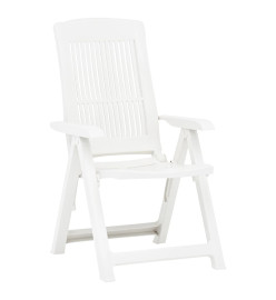 Chaises inclinables de jardin 2 pcs Plastique Blanc