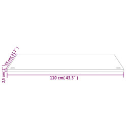 Dessus de bureau blanc 110x55x2,5 cm bois massif de pin