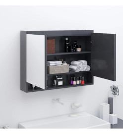 Armoire à miroir de salle de bain 80x15x60 cm MDF Gris