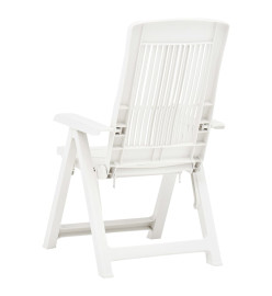 Chaises inclinables de jardin 2 pcs Plastique Blanc