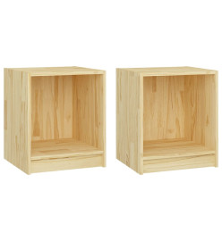 Tables de chevet 2 pcs 35,5x33,5x41,5 cm Bois de pin massif