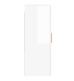 Armoires murales 2 pcs blanc brillant bois d'ingénierie