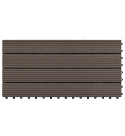 Carreaux de terrasse 6 pcs WPC 60x30 cm 1,08 m² Marron foncé