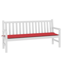 Coussin de banc de jardin rouge 180x50x3 cm tissu oxford