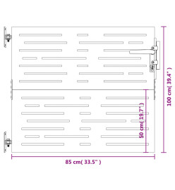 Portail de jardin 85x100 cm acier corten conception de carré