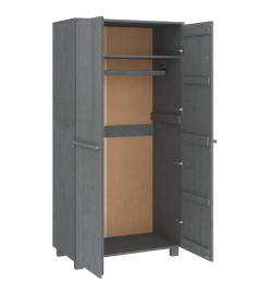 Garde-robe HAMAR Gris foncé 89x50x180 cm Bois massif de pin