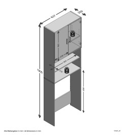 FMD Armoire pour machine à laver avec espace de rangement Blanc