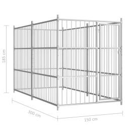 Chenil d'extérieur pour chiens 300x150x185 cm