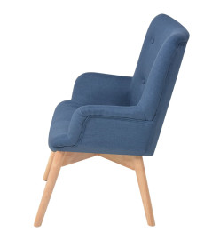 Fauteuil avec repose-pied Bleu Tissu