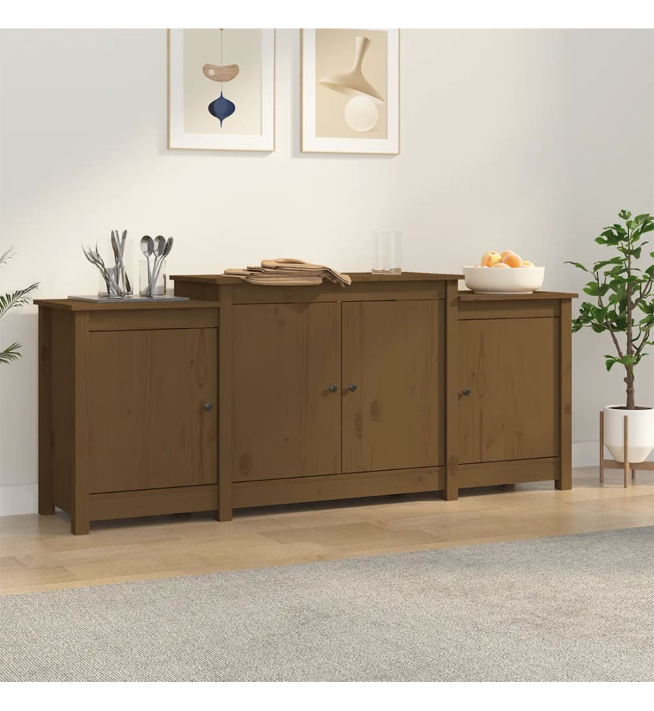 Buffet Marron miel 164x37x68 cm Bois massif de pin Buffet Marron miel 164x37x68 cm Bois massif de pin