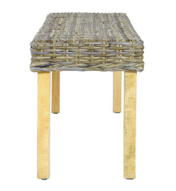 Banc 110 cm Rotin naturel kubu et bois de manguier massif