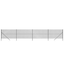 Clôture à mailles losangées anthracite 1,4x10 m