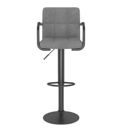 Tabourets de bar lot de 2 gris clair velours