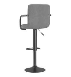 Tabourets de bar lot de 2 gris clair velours