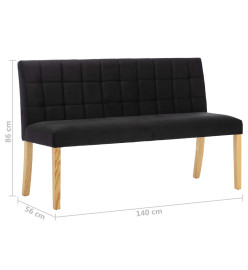 Banc 140 cm Noir Velours