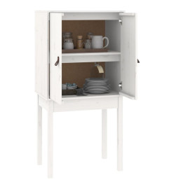 Buffet haut Blanc 60x40x120 cm Bois massif de pin