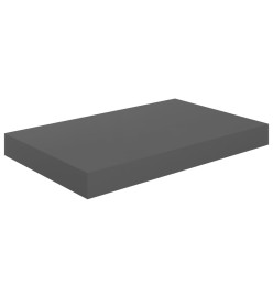 Étagère murale flottante 2 pcs Gris brillant 40x23x3,8 cm MDF