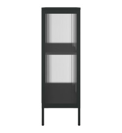 Buffet noir 75x35x105 cm verre et acier