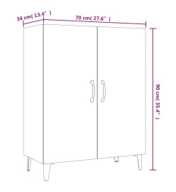 Buffet Chêne marron 70x34x90 cm Bois d'ingénierie