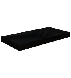 Étagère murale flottante Noir brillant 50x23x3,8 cm MDF