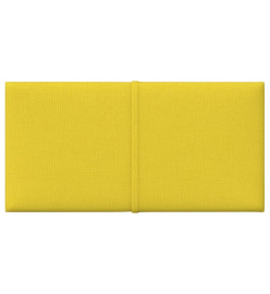 Panneaux muraux 12 pcs Jaune clair 30x15 cm Tissu 0,54 m²