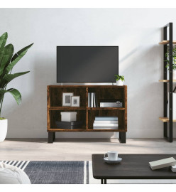 Meuble TV chêne fumé 69,5x30x50 cm bois d'ingénierie