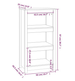 Bibliothèque Marron miel 50x35x97 cm Bois de pin massif