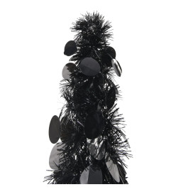 Sapin de Noël artificiel escamotable noir 180 cm PET