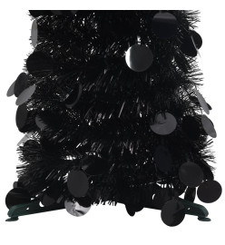 Sapin de Noël artificiel escamotable noir 180 cm PET