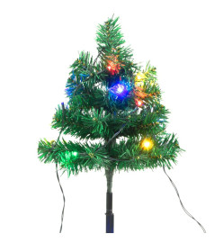 Arbres d'allée de Noël 6 pcs avec LED multicolores 45 cm PVC