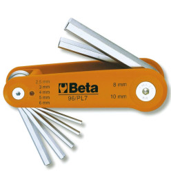 Beta Tools Ensemble de clés hexagonales coudées 96/PL7 Chrome