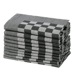 Serviettes de cuisine 50 pcs noir et blanc 50x70 cm coton