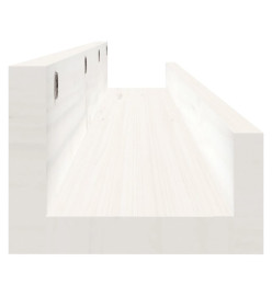 Étagères murales 2 pcs Blanc 110x12x9 cm Bois de pin massif