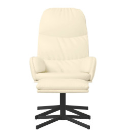 Chaise de relaxation avec tabouret Blanc crème Similicuir