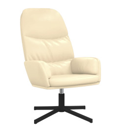 Chaise de relaxation avec tabouret Blanc crème Similicuir