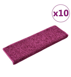 Tapis d'escalier 10 pcs 65x21x4 cm Violet