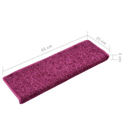 Tapis d'escalier 10 pcs 65x21x4 cm Violet