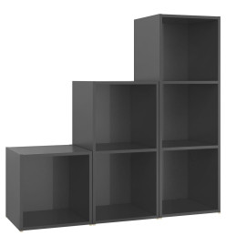 Ensemble de meubles TV 3 pcs Gris brillant Aggloméré