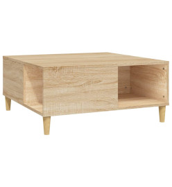 Table basse chêne sonoma 80x80x36,5 cm bois d'ingénierie