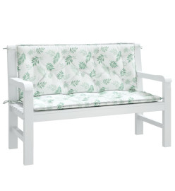 Coussins de banc de jardin lot de 2 motif de feuilles tissu