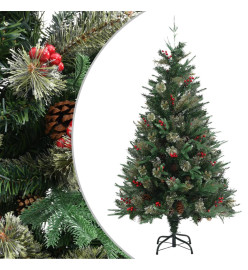 Sapin de Noël avec pommes de pin Vert 150 cm PVC et PE