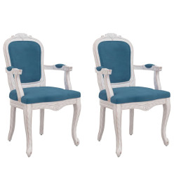 Chaises à manger 2 pcs bleu 62x59,5x100,5 cm velours