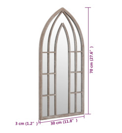 Miroir de jardin Sable 70x30 cm Fer pour utilisation extérieure