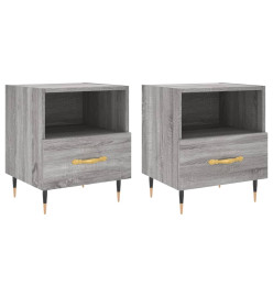 Tables de chevet 2 pcs gris sonoma 40x35x47,5 cm